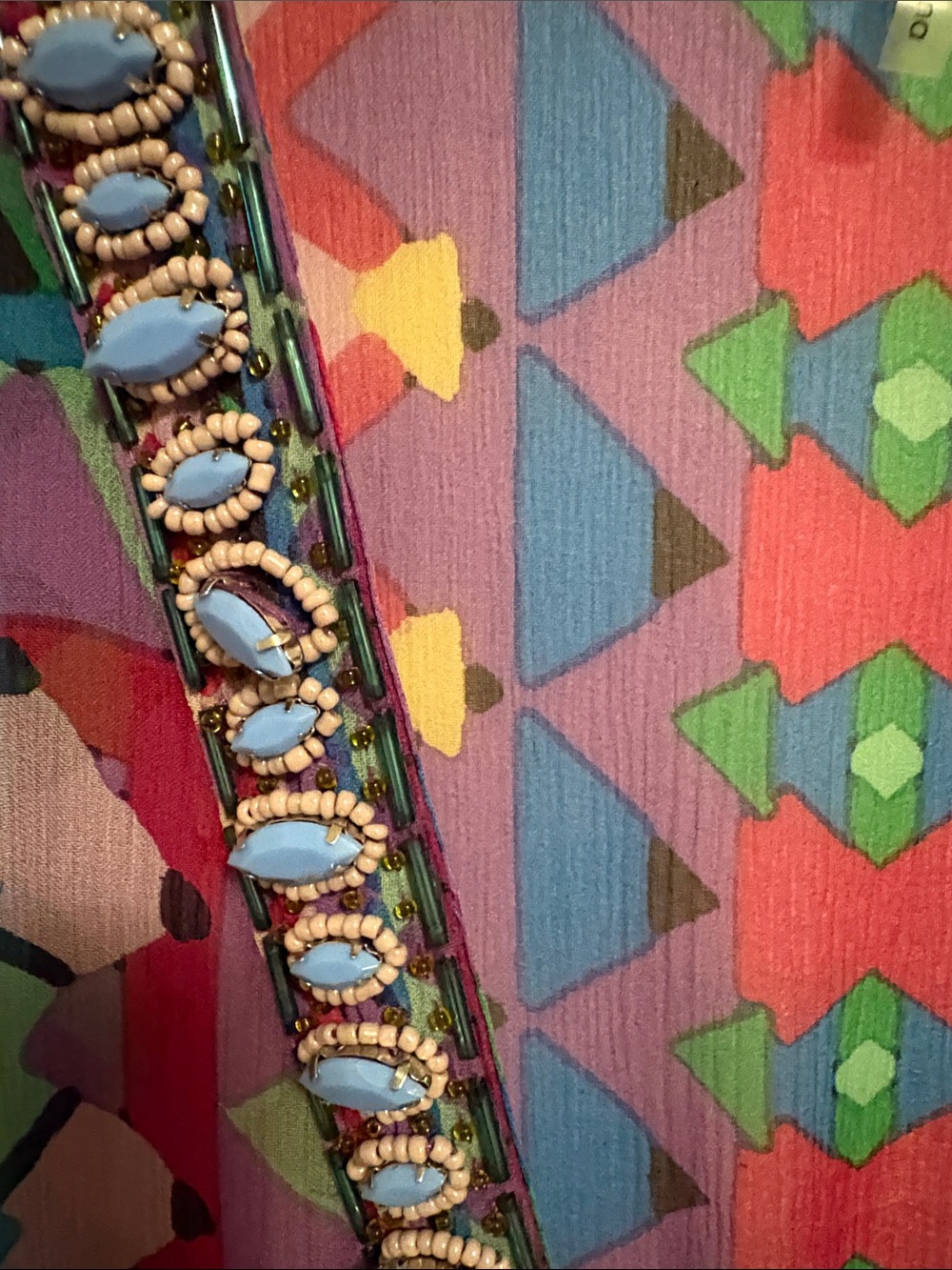 Hale Bob Purple Multi Geometric Sheer Silk Tunic/Coverup - Picture 5 of 12